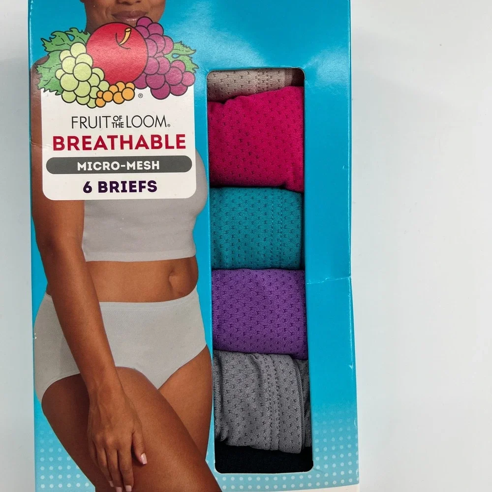 Fruit of the loom breathable micro-mesh women's briefs cooling underwear 5 S